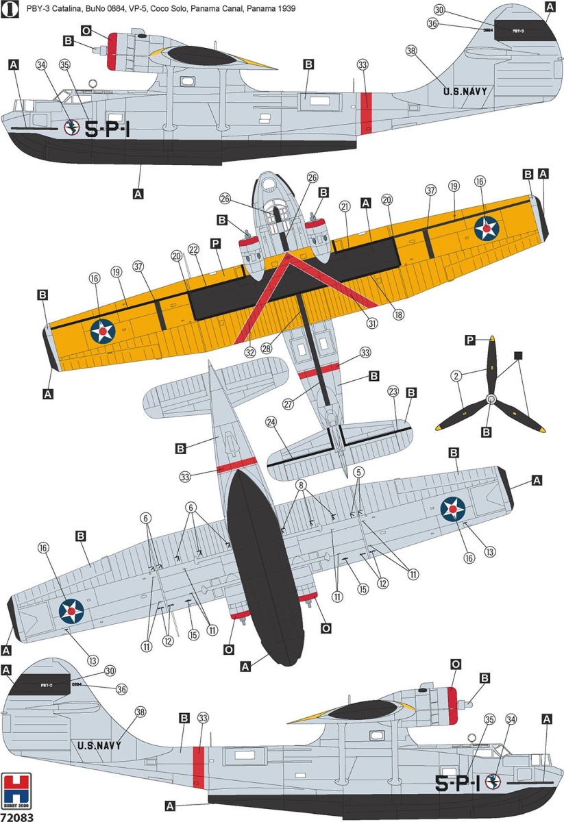 Zdjęcie dodatkowe produktu Consolidated PBY-3 Catalina 1:72 Hobby 2000 72083