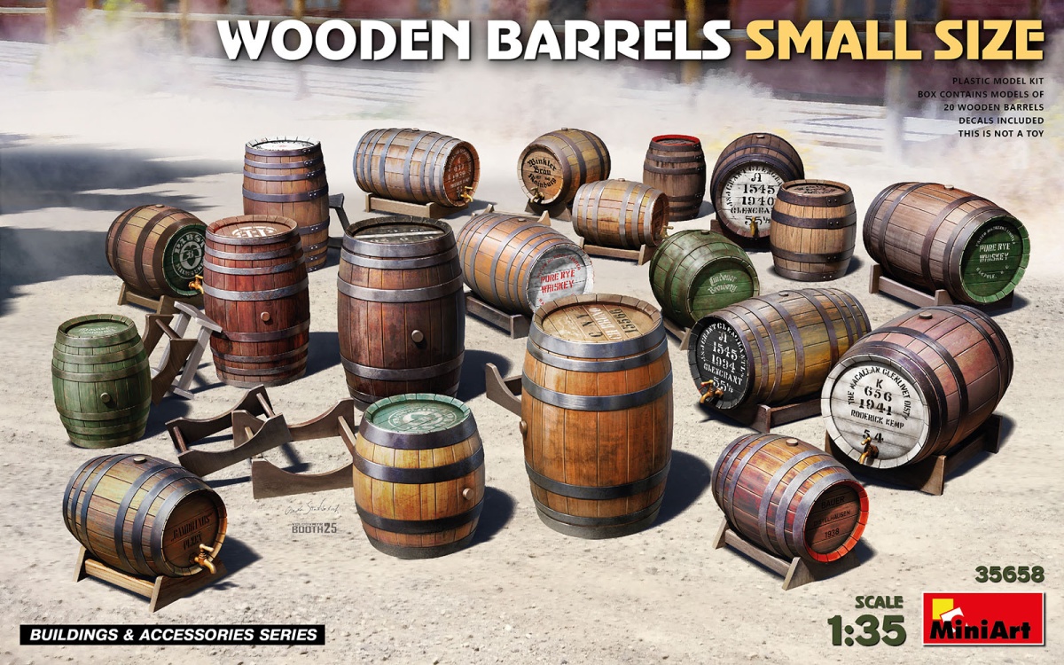 Zdjęcie główne produktu Wooden Barrels Small Size 1:35 MiniArt 35658