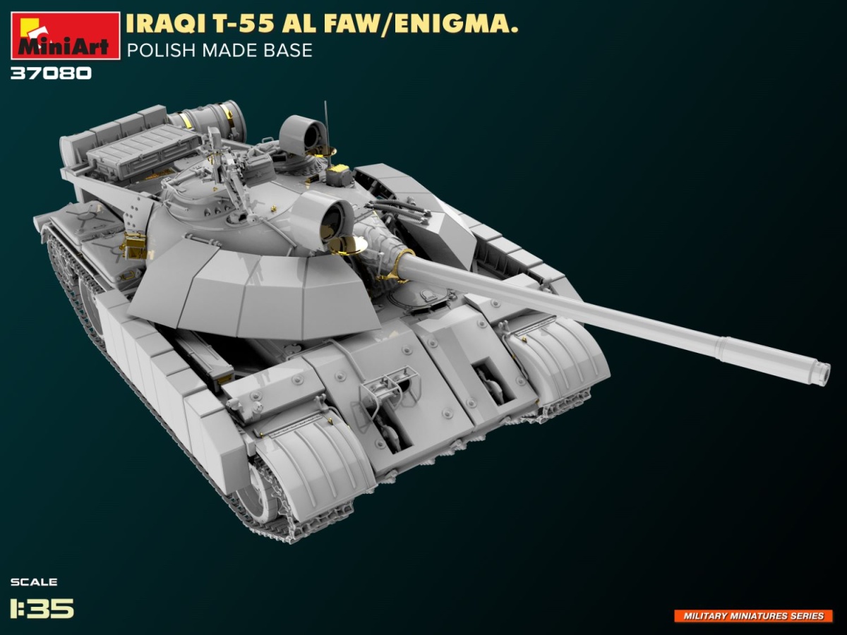 Zdjęcie dodatkowe produktu Iraqi T-55 Al Faw / Enigma Polish Made Base 1:35 MiniArt 37080