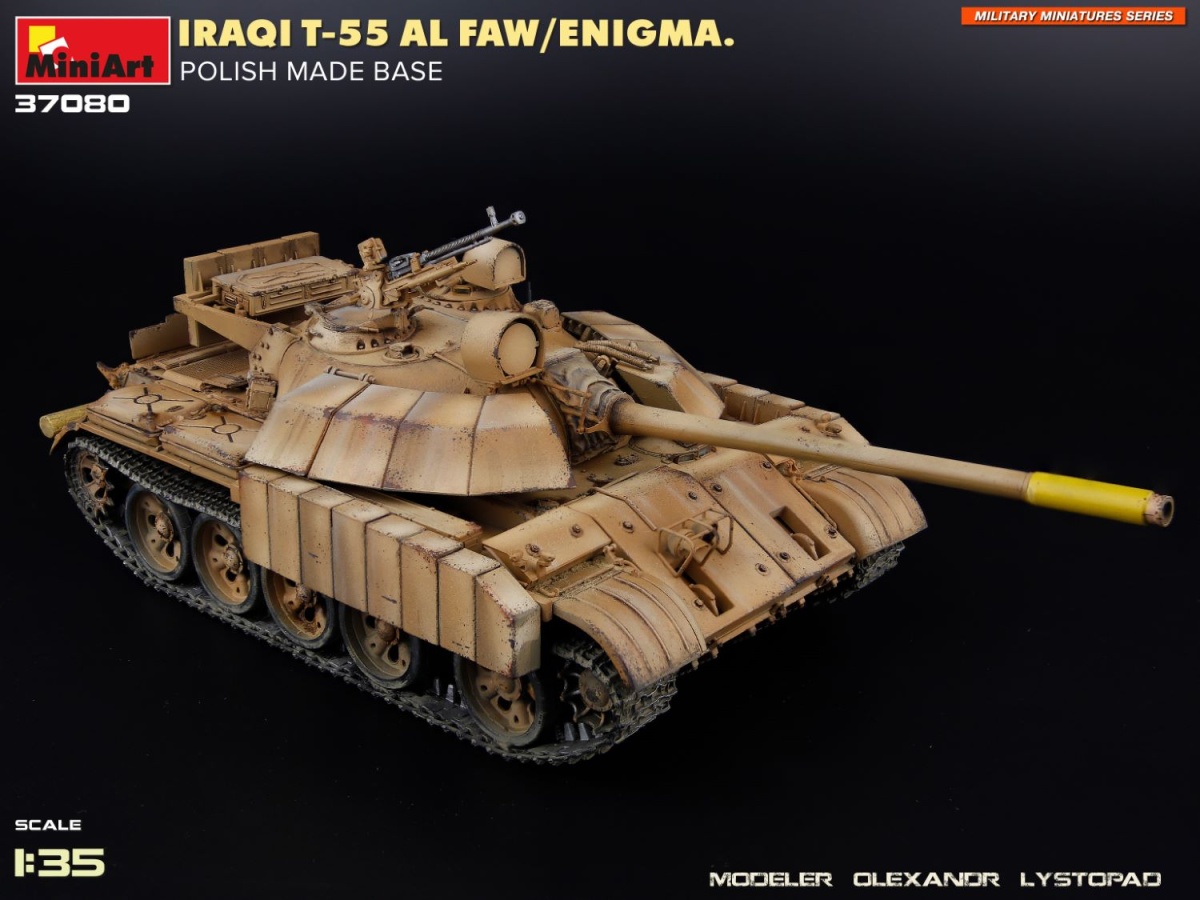 Zdjęcie dodatkowe produktu Iraqi T-55 Al Faw / Enigma Polish Made Base 1:35 MiniArt 37080