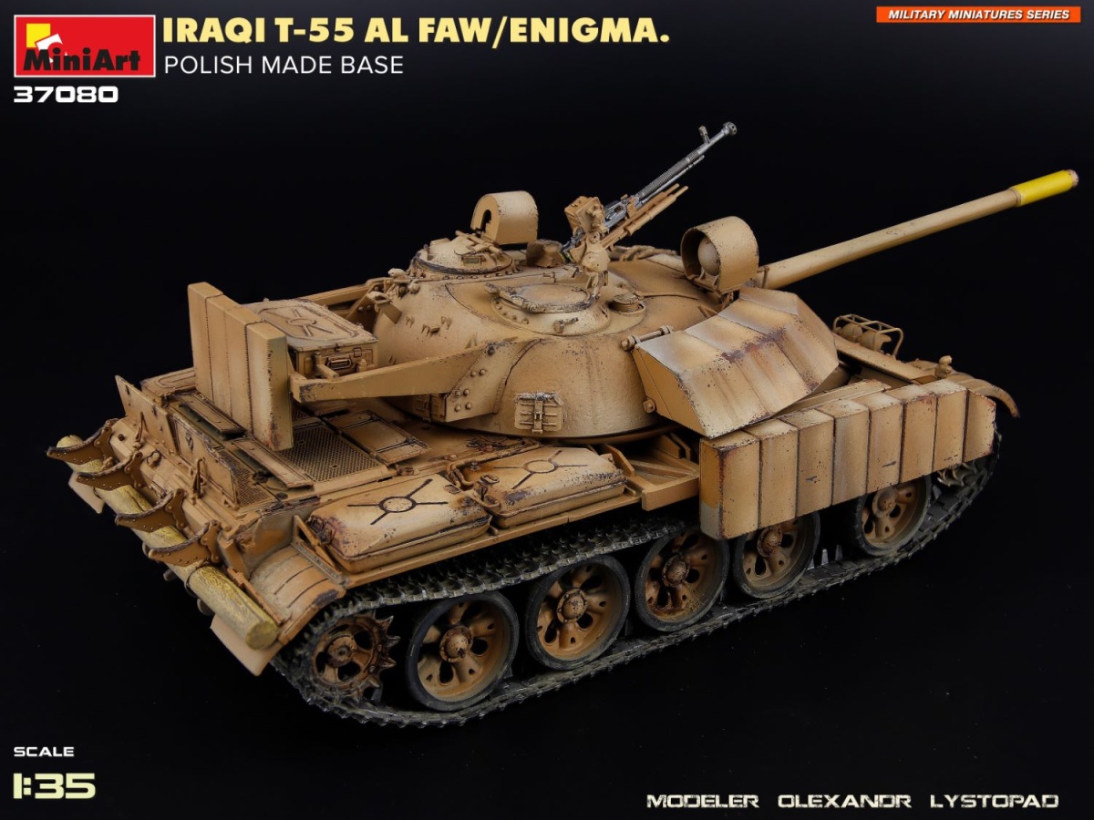 Zdjęcie dodatkowe produktu Iraqi T-55 Al Faw / Enigma Polish Made Base 1:35 MiniArt 37080