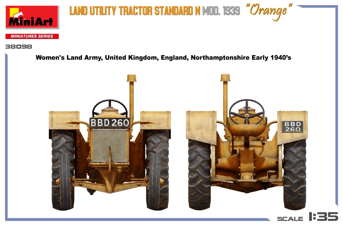 Zdjęcie dodatkowe produktu Land Utility Tractor Standard N “Orange” Mod. 1939 1:35 MiniArt 38098