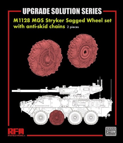 Set of weighted wheels with chains for M1128 MGS Stryker (2pcs) 1:35 Rye Field Model 2109