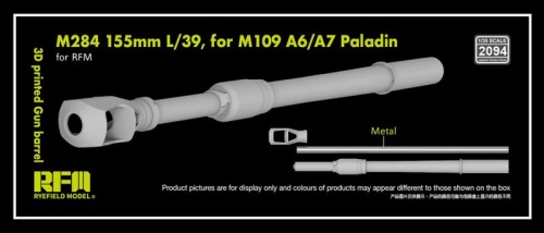 M284 155 mm L/39 barrel designed for M109 A6/7 Paladin (3D printed) 1:35 Rye Field Model 2094