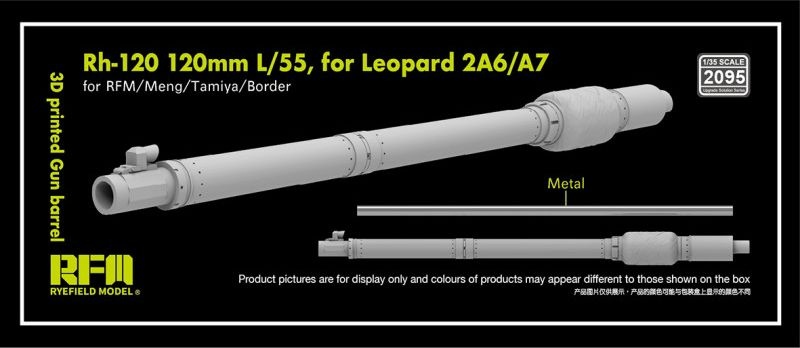 Zdjęcie główne produktu Lufa Rh-120 120mm L/55 przeznaczona dla Leopard 2A6/7 (wydruk 3D) 1:35 Rye Field Model 2095