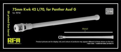 75mm KwK 42 L/70 barrel designed for Panther Ausf G (3D printed) 1:35 Rye Field Model 2096