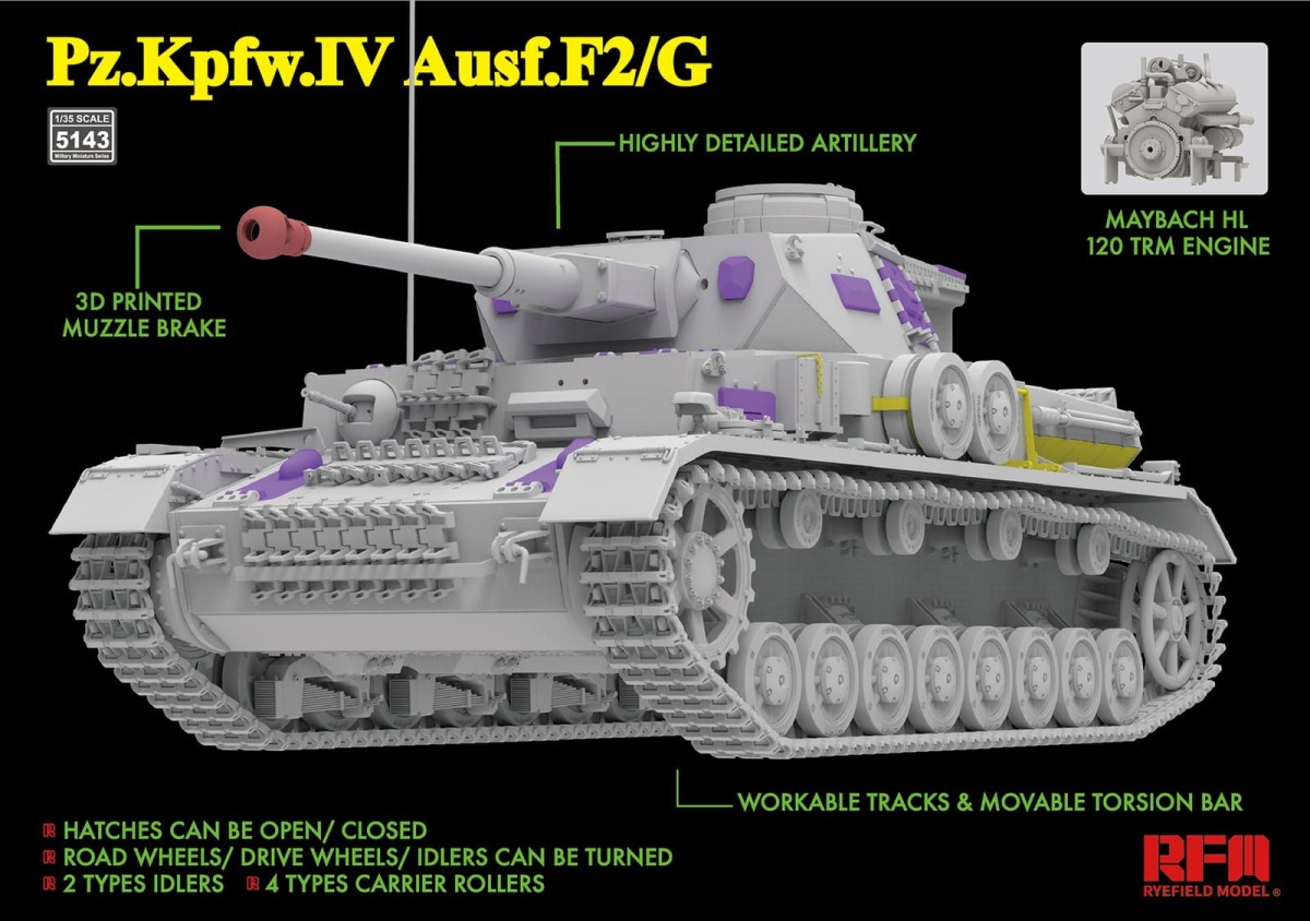 Zdjęcie dodatkowe produktu Pz.Kpfw. IV Ausf. F2/G 1:35 Rye Field Model 5143