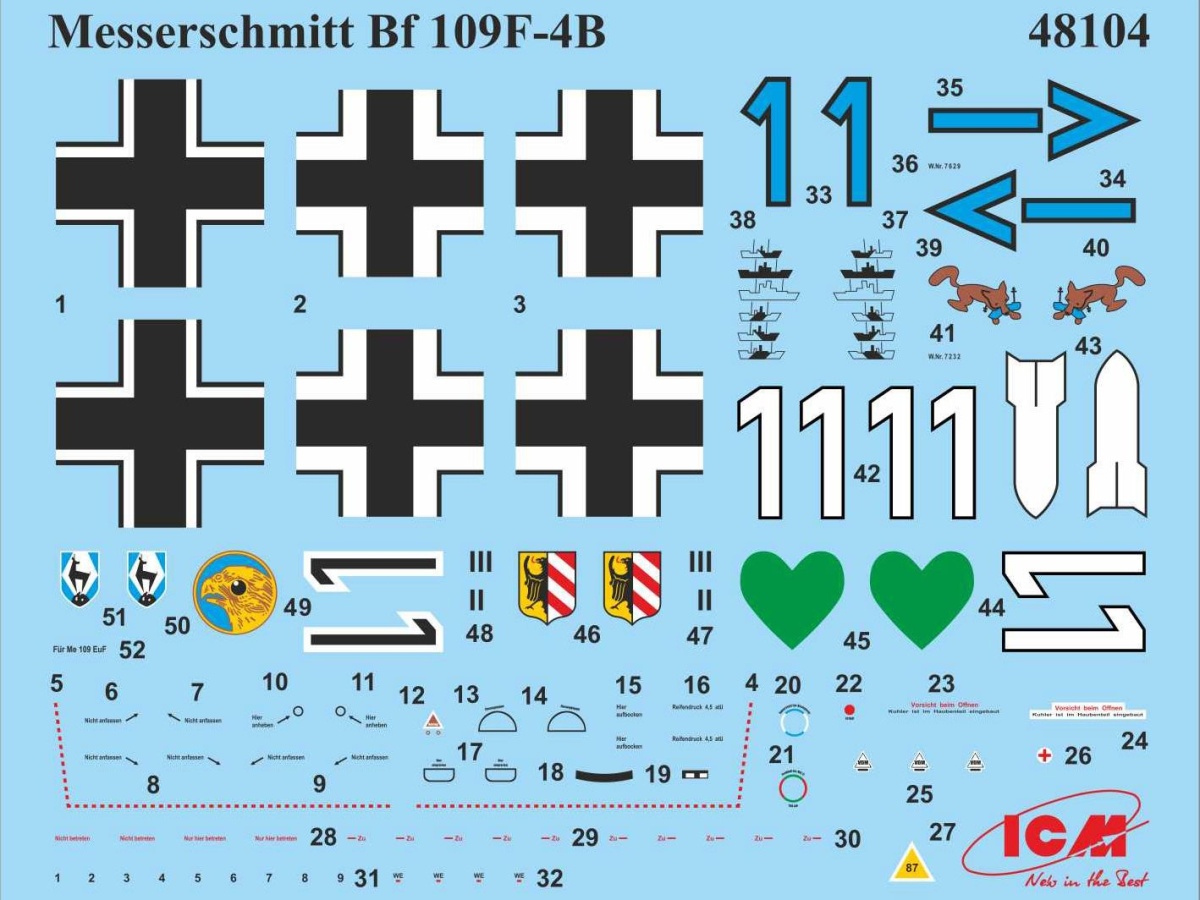 Zdjęcie dodatkowe produktu Messerschmitt Bf 109F-4/B 1:48 ICM 48104