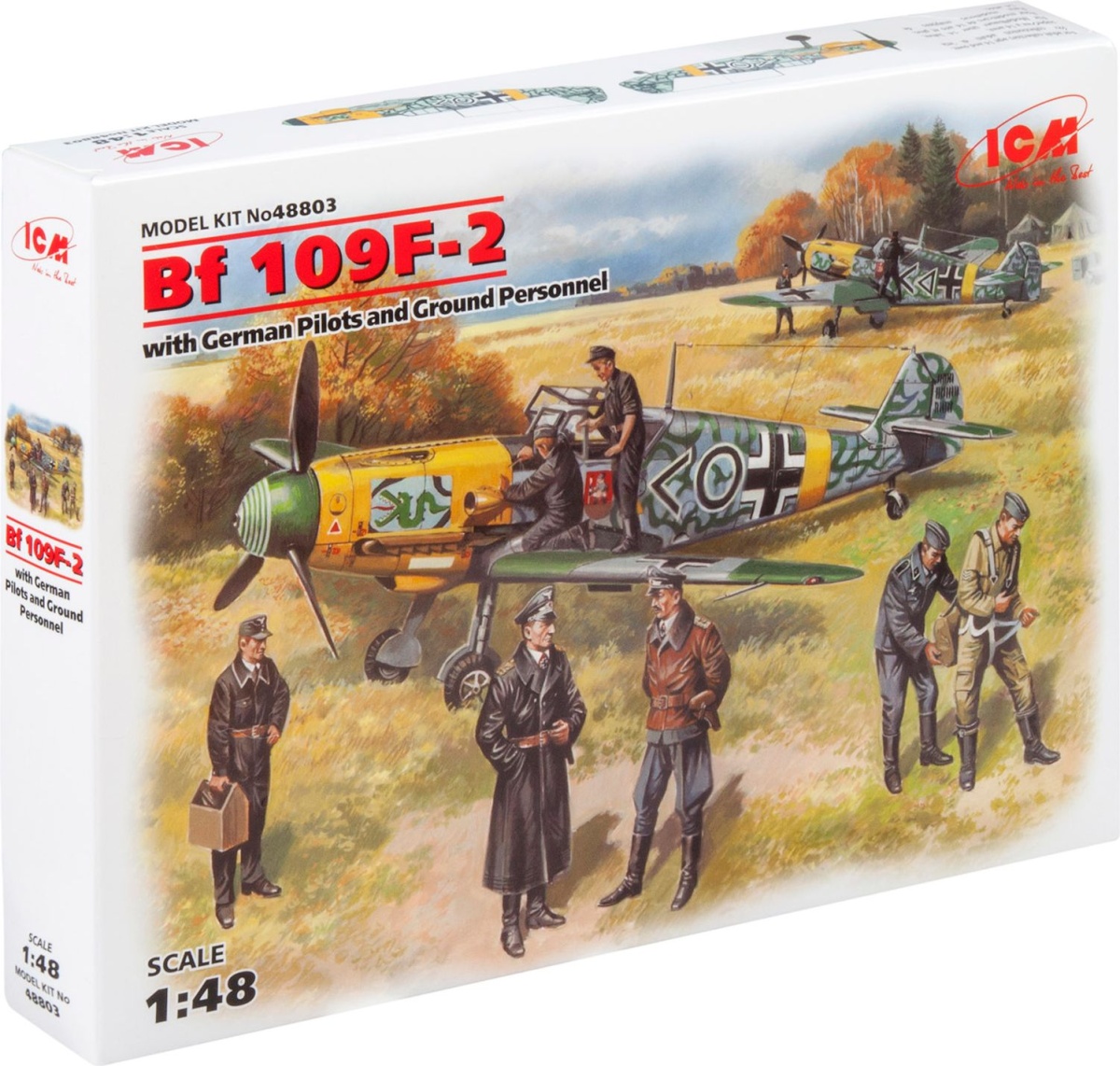 Zdjęcie główne produktu Bf 109F-2 z niemieckimi pilotami i personelem naziemnym 1:48 ICM 48803