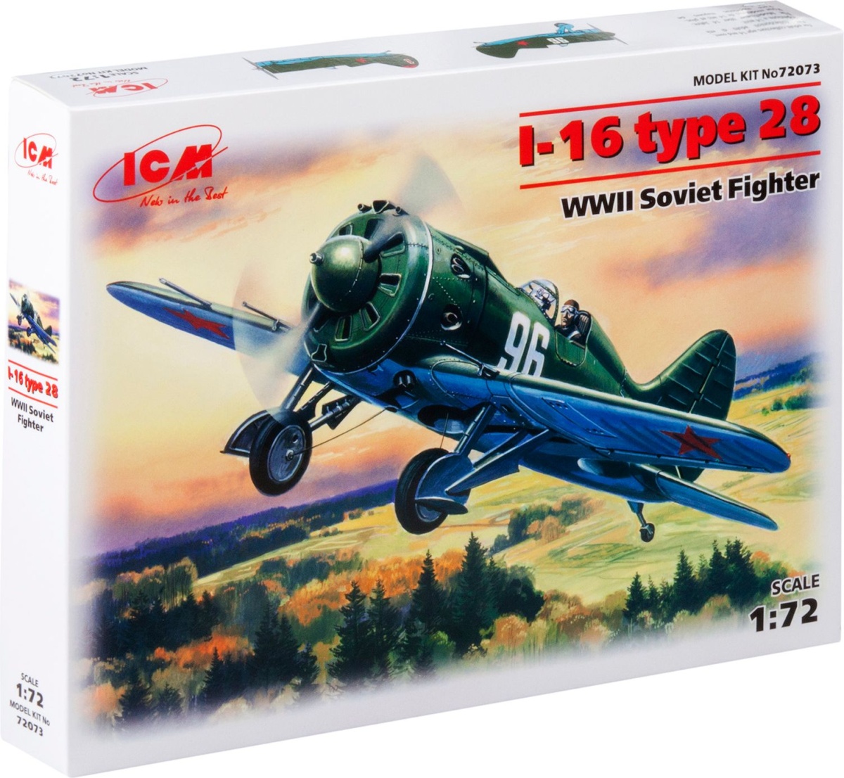 Zdjęcie główne produktu I-16 type 28 WWII Soviet Fighter 1:72 ICM 72073