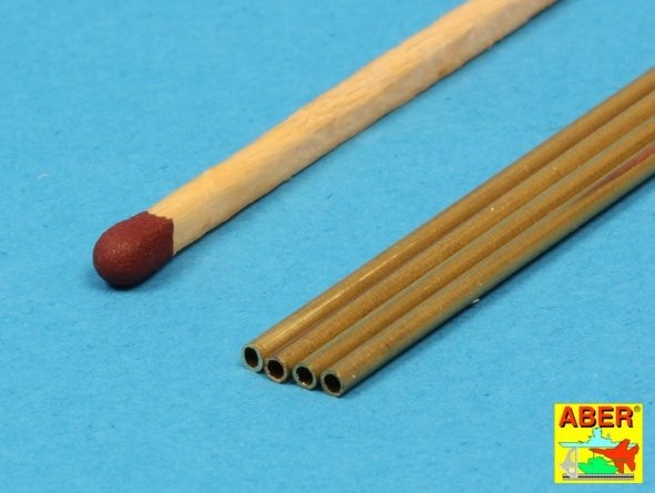 Zdjęcie dodatkowe produktu Rurki mosiężne fi1,50x0,20 mm dł. 245 mm x 4 szt. ABER BT15X02