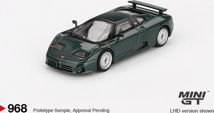 Zdjęcie główne produktu Bugatti EB110 GT Verde Scuro (Blister Packaging) 1:64 Mini GT 00968-BL
