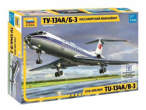 Passenger aircraft Tu-134a/b-3 1:144 Zvezda 7007