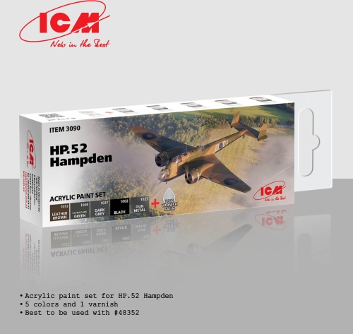 Acrylic paint set for HP.52 Hampden (6x12ml) ICM 3090