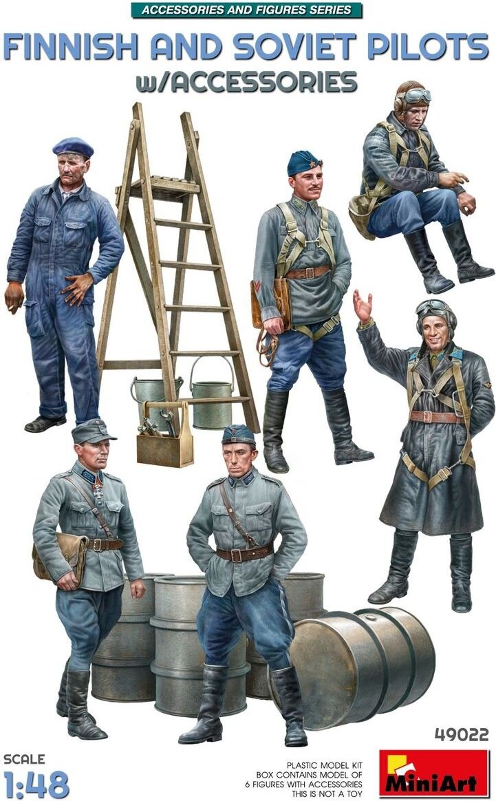 Zdjęcie główne produktu Fińscy i radzieccy piloci z II wojny światowej z akcesoriami (6 figurek) 1:48 MiniArt 49022