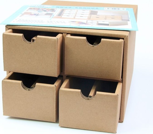 Cardboard organizer with 4 drawers U-Star UA-90077