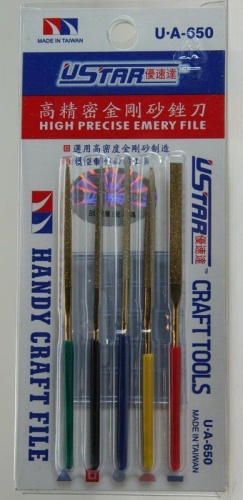 U-Star U-A-650 precision diamond file set (5 pcs.)