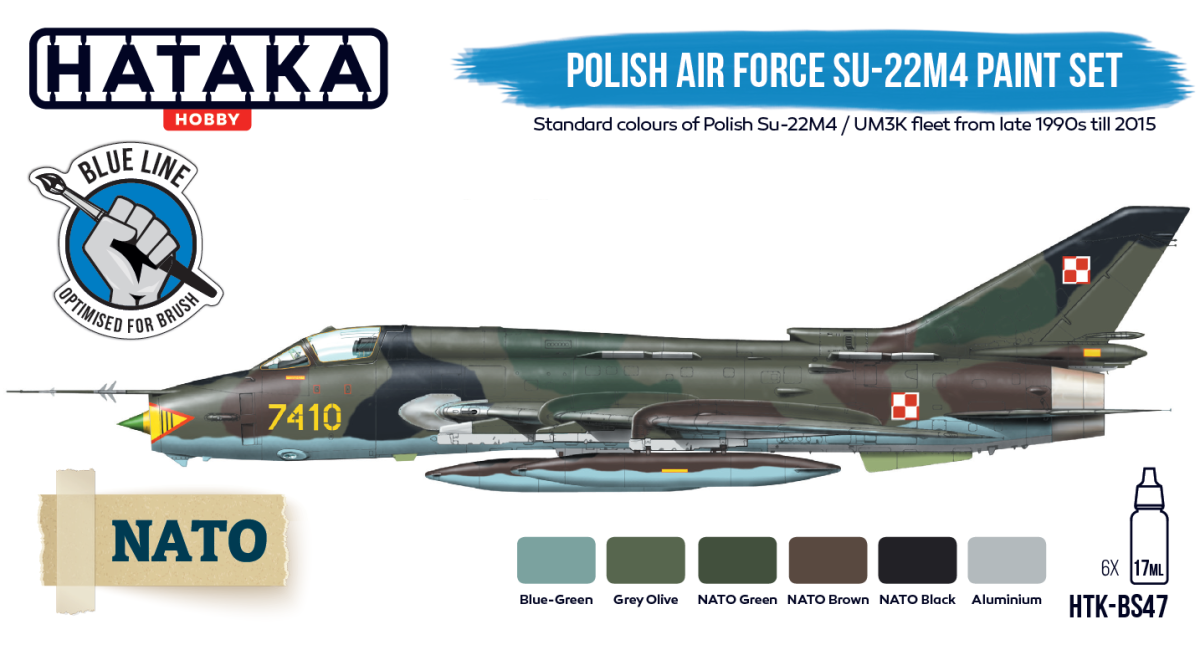 Zdjęcie dodatkowe produktu Zestaw farb Hataka Blue Line HTK-BS47 Polish Air Force Su-22M4
