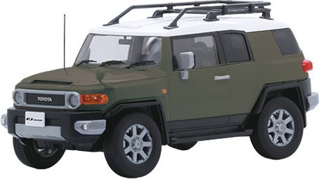 Zdjęcie dodatkowe produktu Toyota FJ Cruiser (dwukolorowa, ciemnozielona) 1:24 Fujimi 066394
