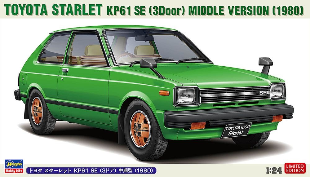 Zdjęcie główne produktu Toyota Starlet KP61 SE (3Door) Middle Version (1980) 1:24 Hasegawa 20761