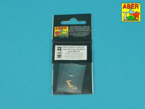 Set of barrel tips for two German MG 42 1:16 machine guns ABER 16L33