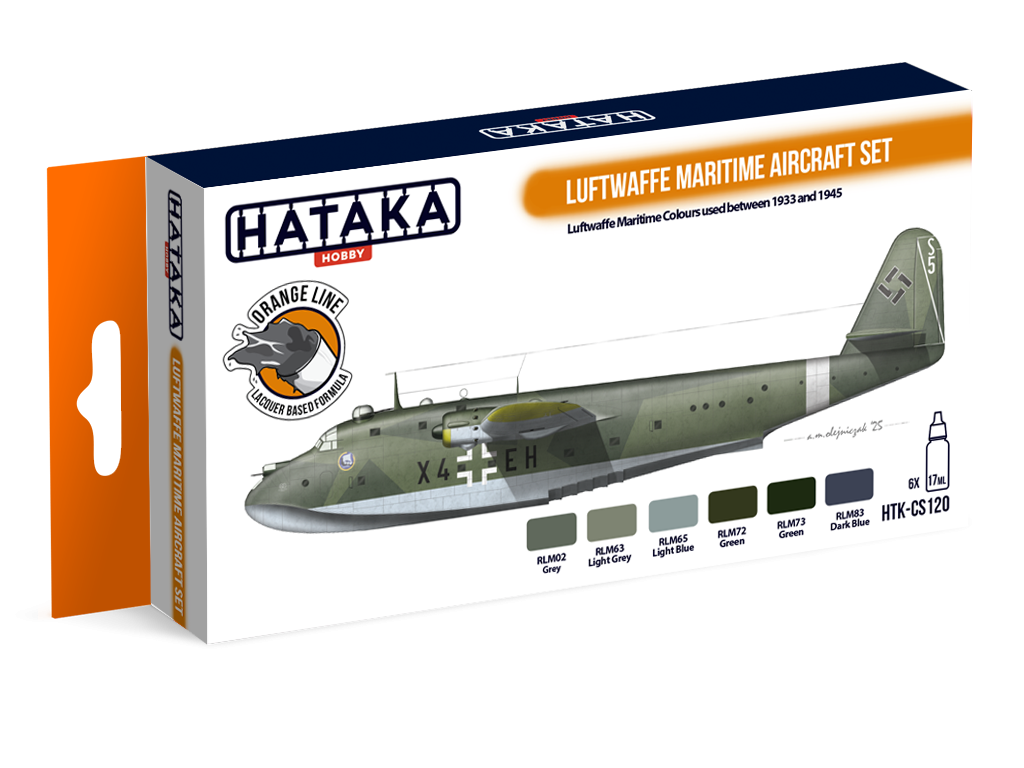 Zdjęcie główne produktu Zestaw farb Luftwaffe Maritime Aircraft Set Hataka HTK-CS120