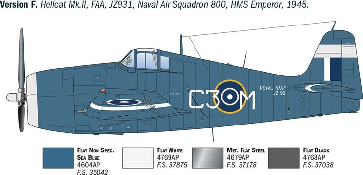 Zdjęcie dodatkowe produktu Grumman F6F-3/5 Hellcat 1:72 Italeri 91213