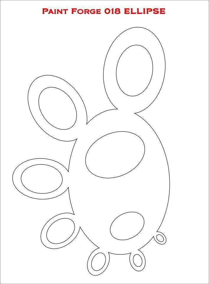 Zdjęcie dodatkowe produktu Szablony malarskie Ellipse Stencils L Paint Forge PFST018L