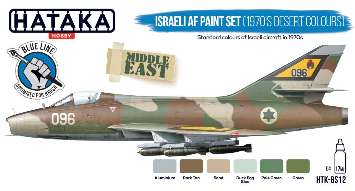 Zdjęcie Zestaw farb Israeli AF Paint Set (1970's Desert Colours) 6x17ml Hataka HTK-BS12
