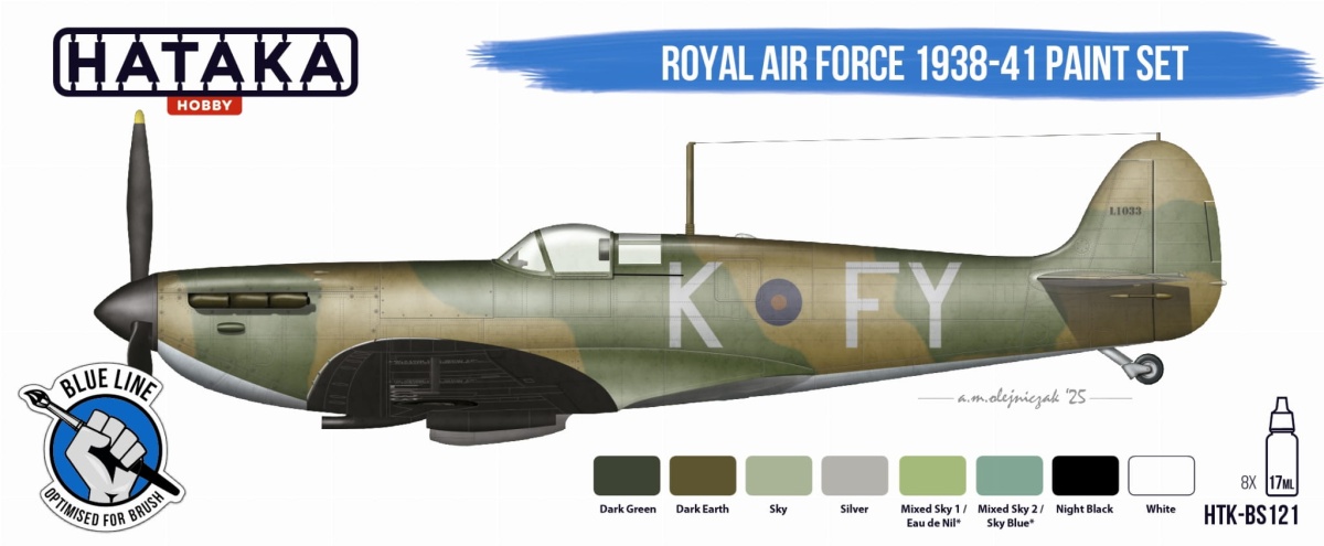 Zdjęcie Zestaw farb Royal Air Force 1938-41 8x17ml Hataka HTK-BS121