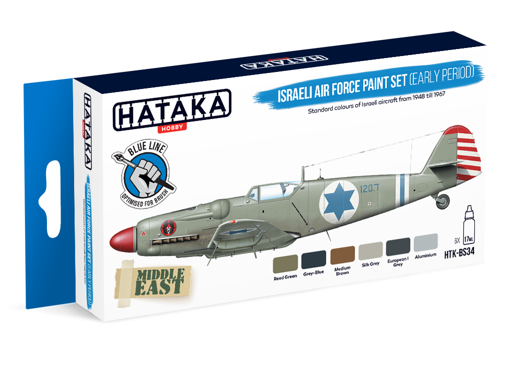 Zdjęcie Zestaw farb Israeli Air Force Paint Set (Early Period) 6x17ml Hataka HTK-BS34