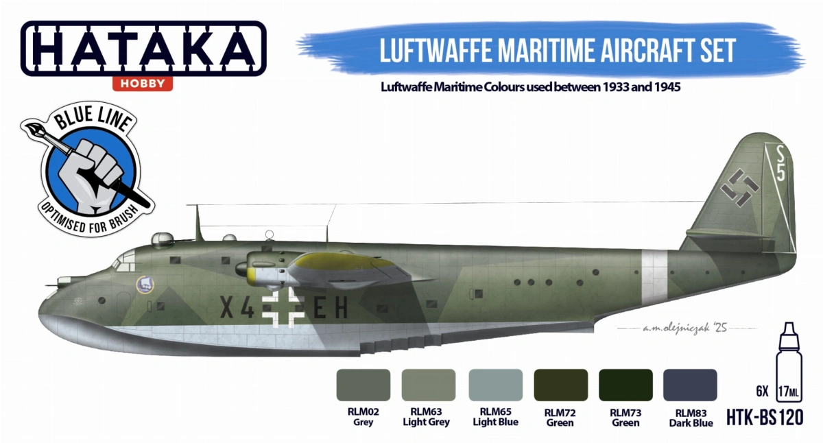 Zdjęcie Zestaw farb Luftwaffe Maritime Aircraft Set 6x17ml Hataka HTK-BS120