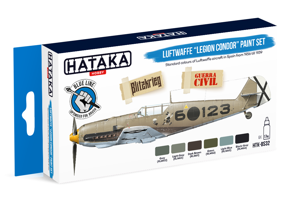 Zdjęcie Zestaw farb Luftwaffe "Legion Condor" 6x17ml Hataka HTK-BS32
