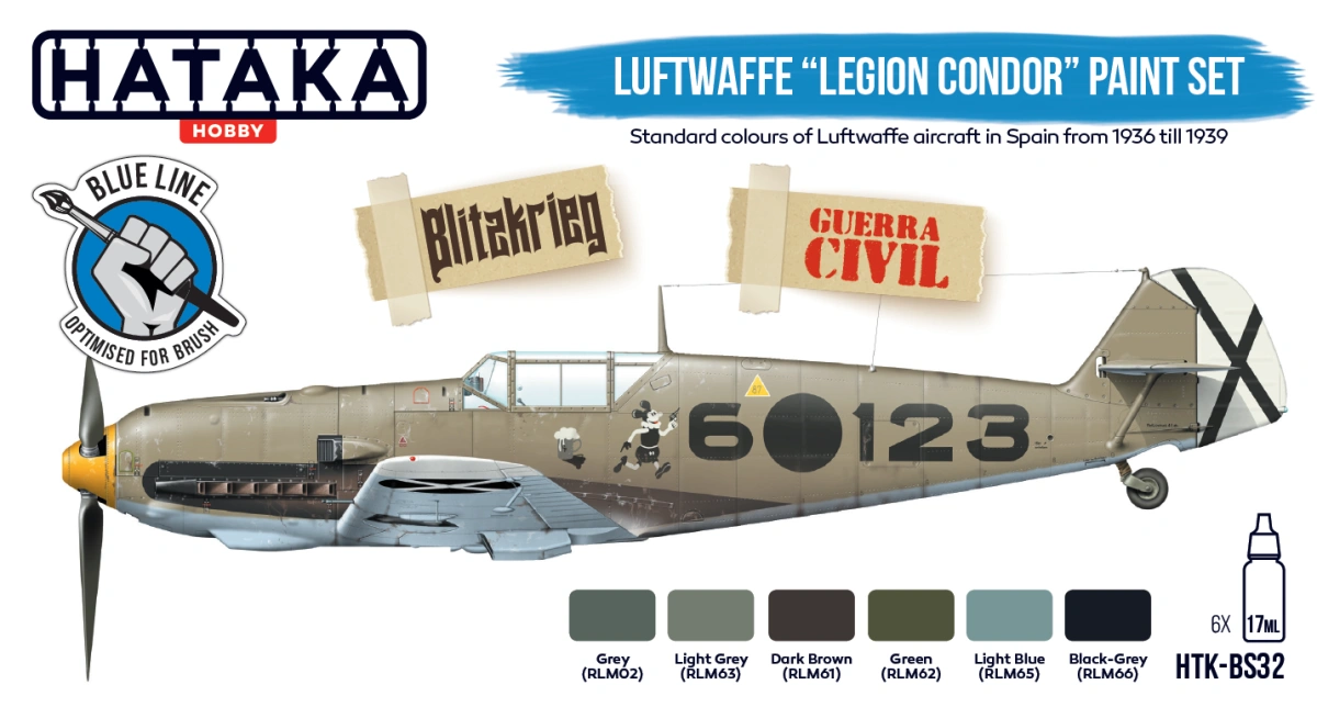 Zdjęcie Zestaw farb Luftwaffe "Legion Condor" 6x17ml Hataka HTK-BS32