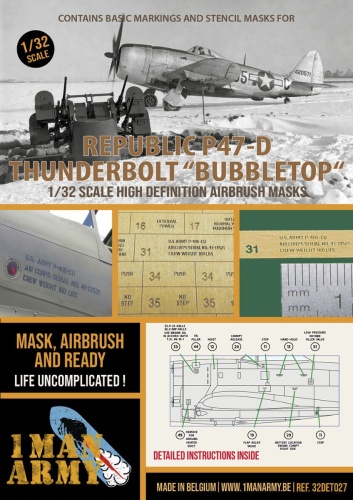 Republic P-47D Thunderbolt "Bubbletop" 1:32 1 Man Army 32DET027
