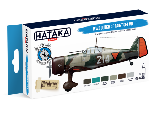 WW2 Dutch AF Paint Set Vol. 1 6x17ml Hataka HTK-BS107