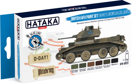 British AFV Paint Set (WW2 European Colours) 6x17ml Hataka BS22