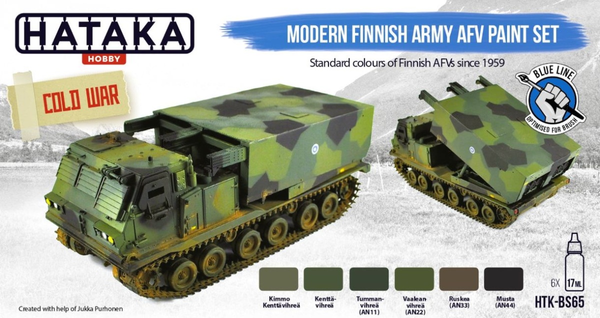 Zdjęcie Zestaw farb Modern Finnish Army AFV Paint Set 6x17ml Hataka HTK-BS65