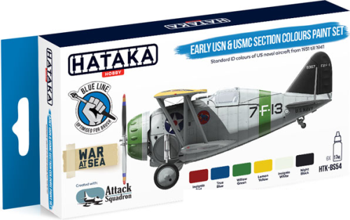 Early USN & USMC Section Colours paint set 6x17ml Hataka HTK-BS54