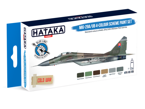 MiG-29A/UB 4-colour scheme paint set 6x17ml Hataka BS105