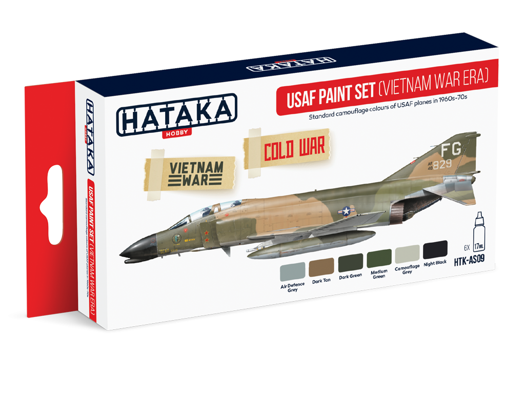Zdjęcie Zestaw farb USAF Paint Set (Vietnam War Era) 6x17ml Hataka HTK-AS09