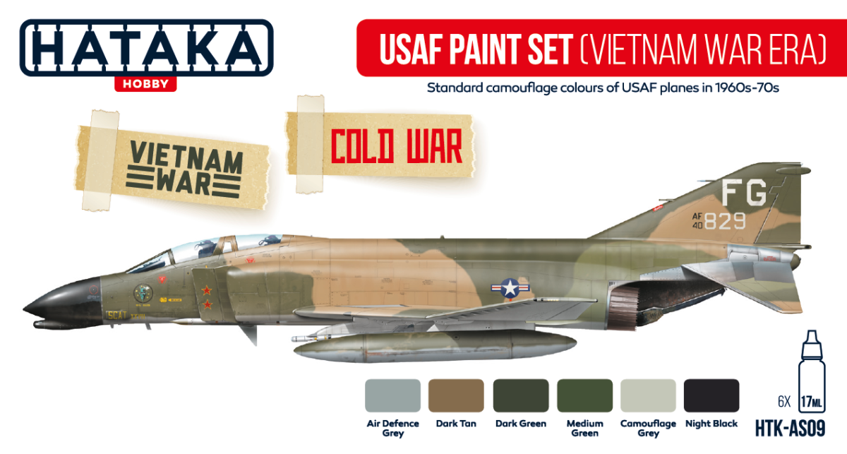 Zdjęcie Zestaw farb USAF Paint Set (Vietnam War Era) 6x17ml Hataka HTK-AS09