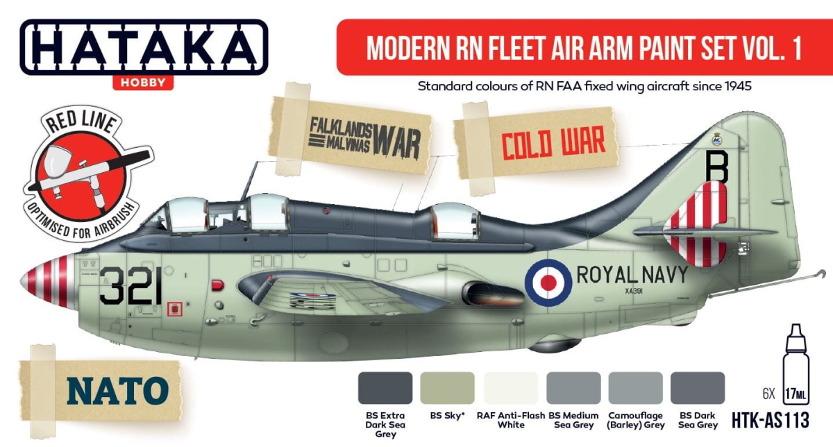 Zdjęcie Zestaw farb Modern RN Fleet Air Arm Paint Set Vol. 1 6x17ml Hataka HTK-AS113