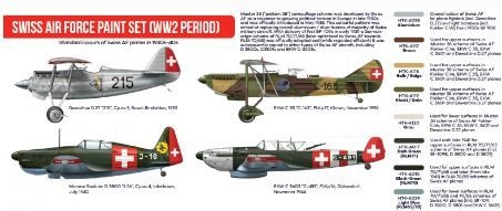 Zdjęcie Zestaw farb Swiss Air Force Paint Set (WW2 period) 8x17ml Hataka AS15