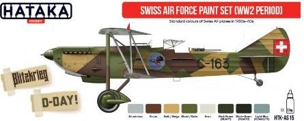 Zdjęcie Zestaw farb Swiss Air Force Paint Set (WW2 period) 8x17ml Hataka AS15