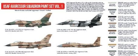 Zdjęcie Zestaw farb USAF Aggressor Squadron Paint Set Vol. 1 8x17ml Hataka AS29