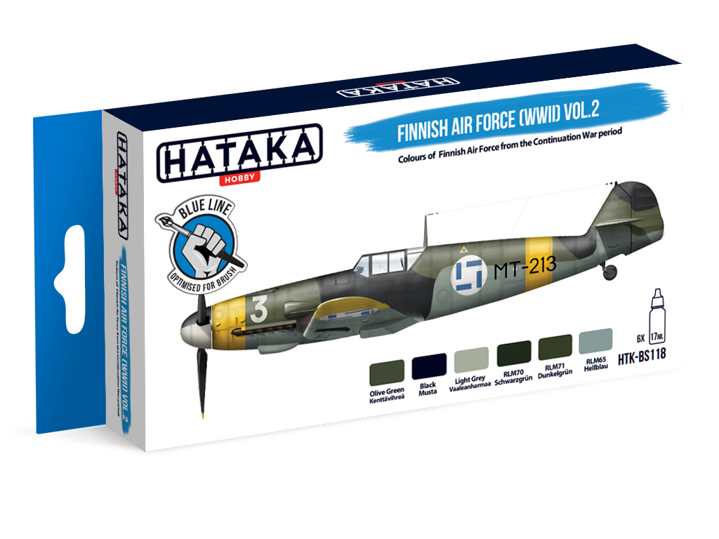 Zdjęcie Zestaw farb Finnish Air Force (WWII) Vol. 2 6x17ml Hataka HTK-BS118