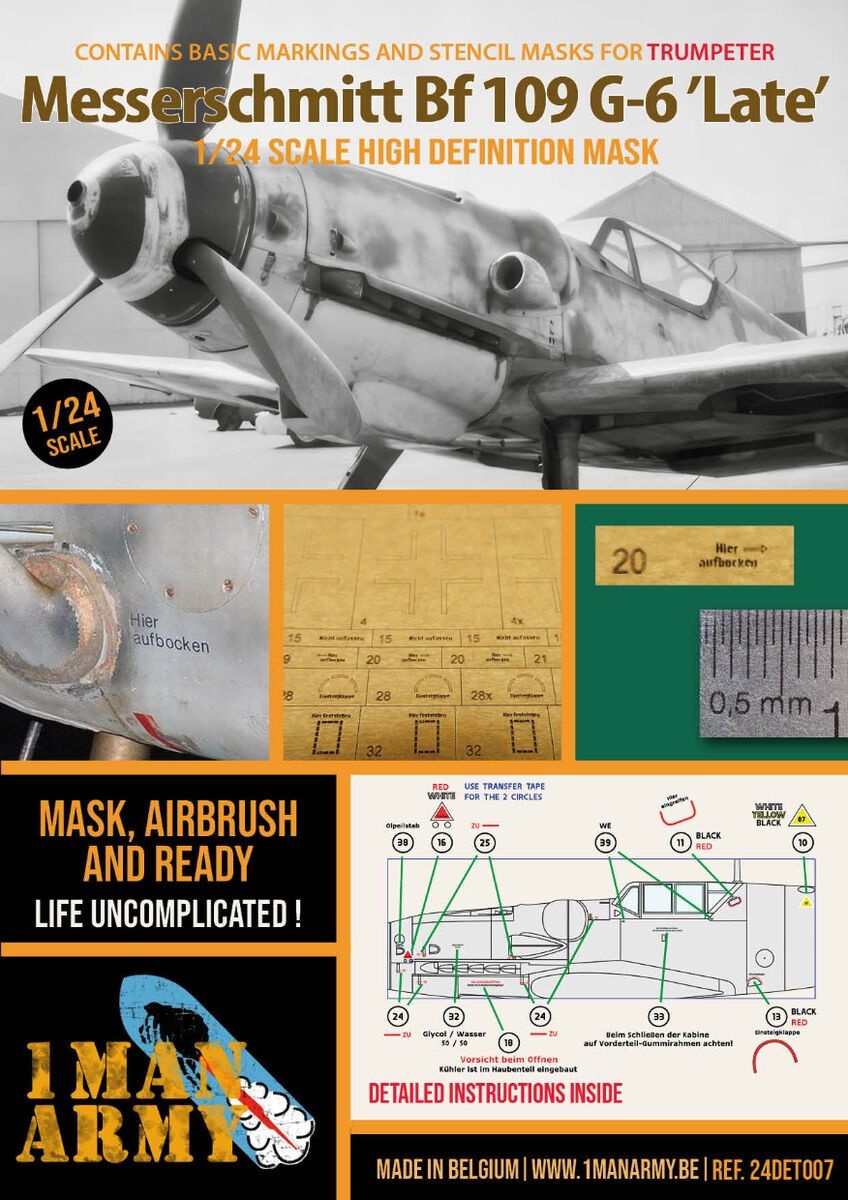 Zdjęcie Messerschmitt Bf 109 G-6 "Late" 1:24 1 Man Army 24DET007