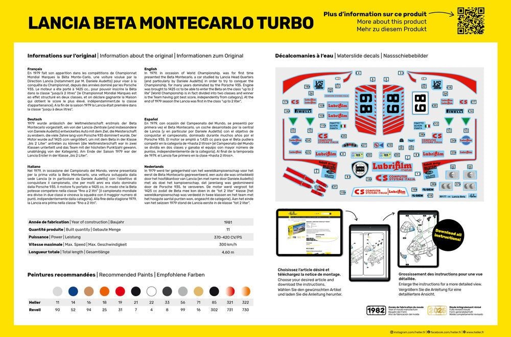 Zdjęcie Lancia Beta Montecarlo Turbo 1:24 Heller 56741 STARTER KIT