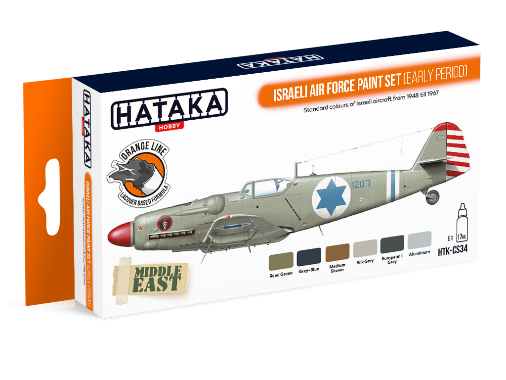Zdjęcie Zestaw farb Israeli Air Force Paint Set (Early Period) 6x17ml Hataka HTK-CS34